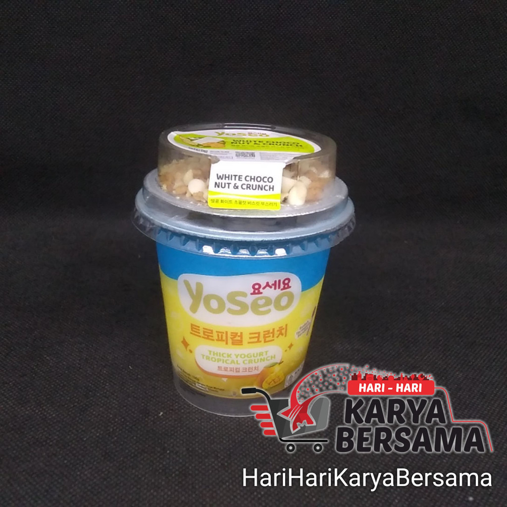 

THICK YOGURT YOSEO CREAMIX MANGO TROPICAL TOPPING WHITE CHOCO NUT CRUNCH 100GR