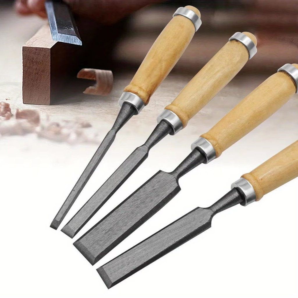 

4 Pcs Wood Carving Chisels Set Professional for Woodworking with Ergonomic Wood Carving Tools DIY Auxiliary Tools