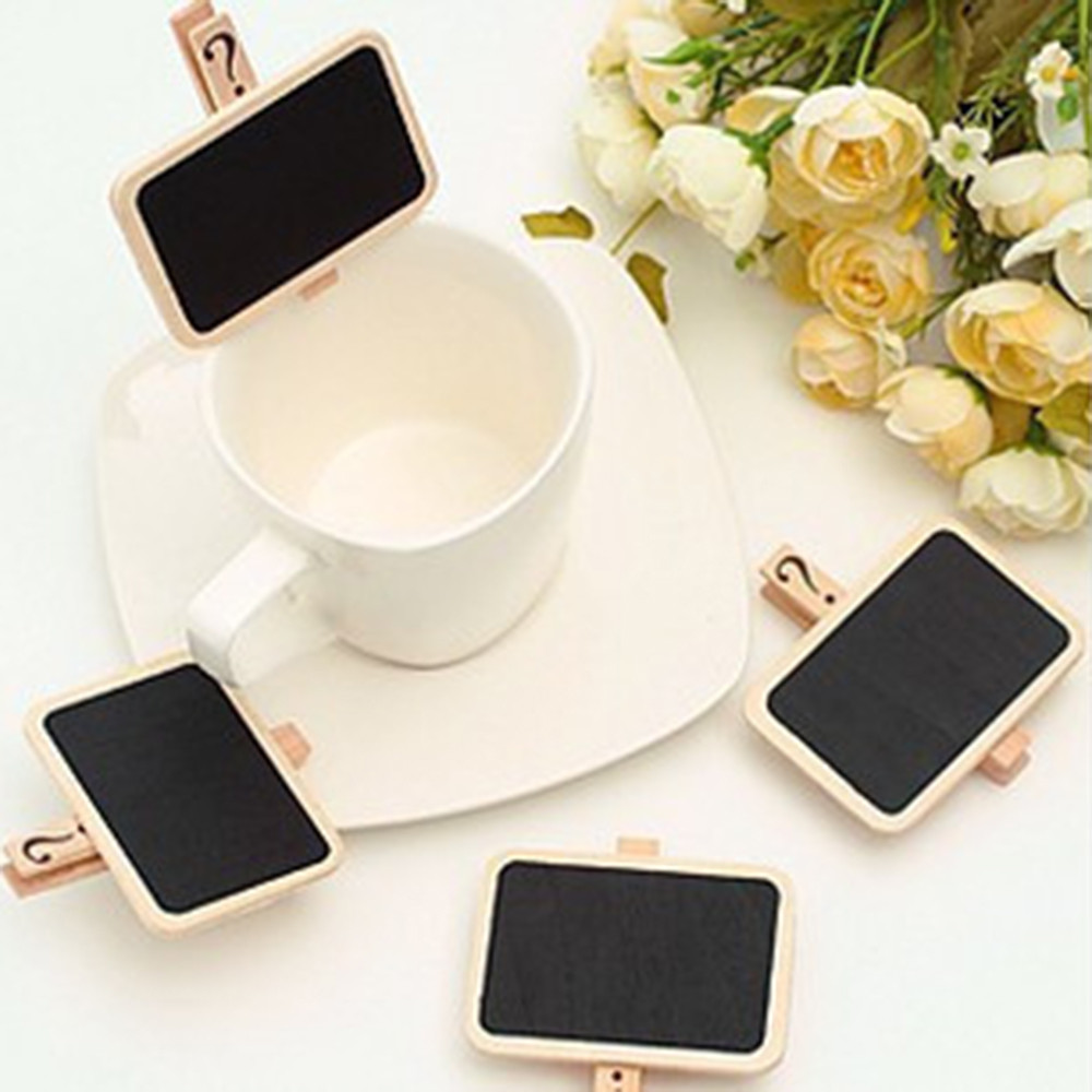 

6 pcs/lot Mini Cute Kawaii Wooden Blackboard Chalkboards Clips Holder for Paper Decoration Photo Student 655
