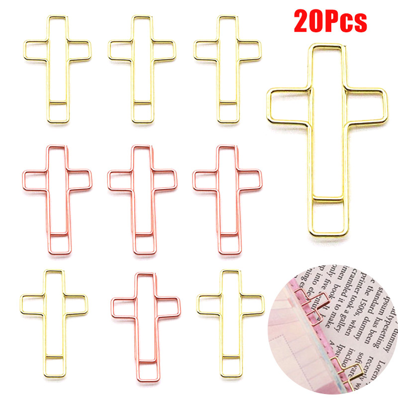 

20Pcs Creative Cross Shape Paper Clips Journal Bookmarks Notepad Mark Clip Binder Clips For Reading Kids Student Gifts