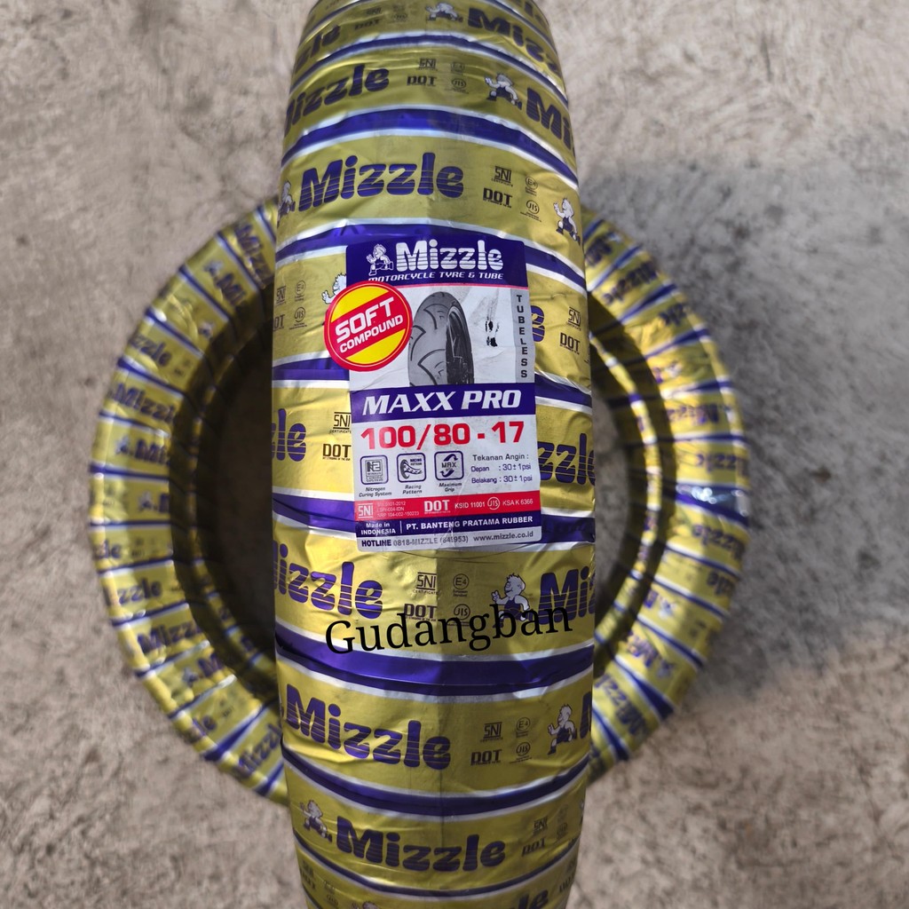 ( RING 17 ) MAXX PRO 100 / 80 - 17 MIZZLE BAN MOTOR TUBELESS FREE PENTIL SOFT COMPOUND DONAT