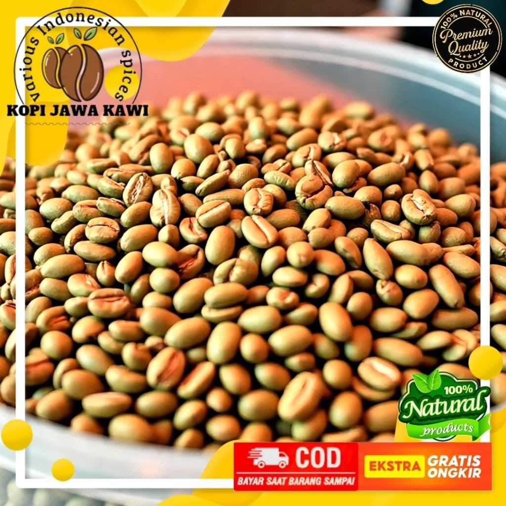 

Biji Kopi Natural Green Bean Arabika Premium 100% Coffee Tua Natural Gunung Kawi 250g