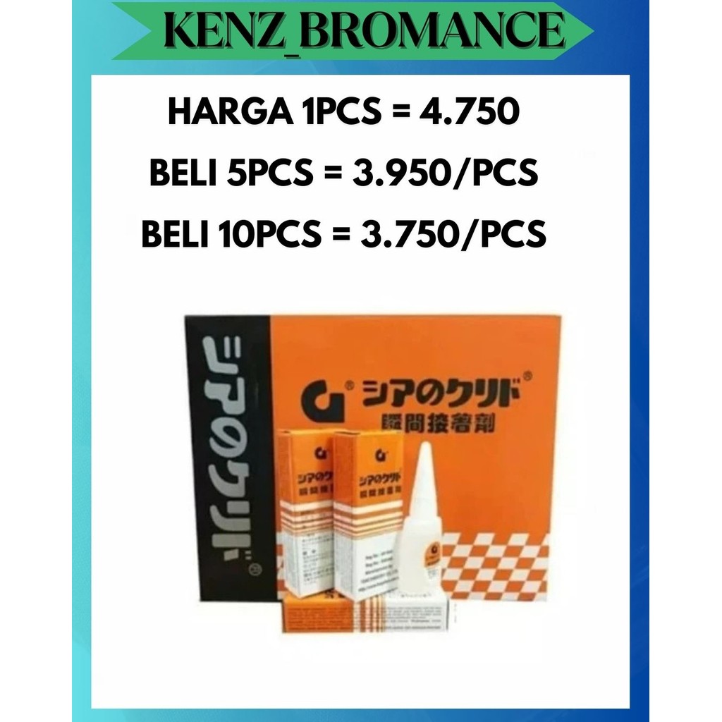 

KENZ SUPER GLUE KOREA GLEE / LEM OILY CAIR PEREKAT KUAT ERAT ASLI MURAH SERBAGUNA MANTAP MURAH