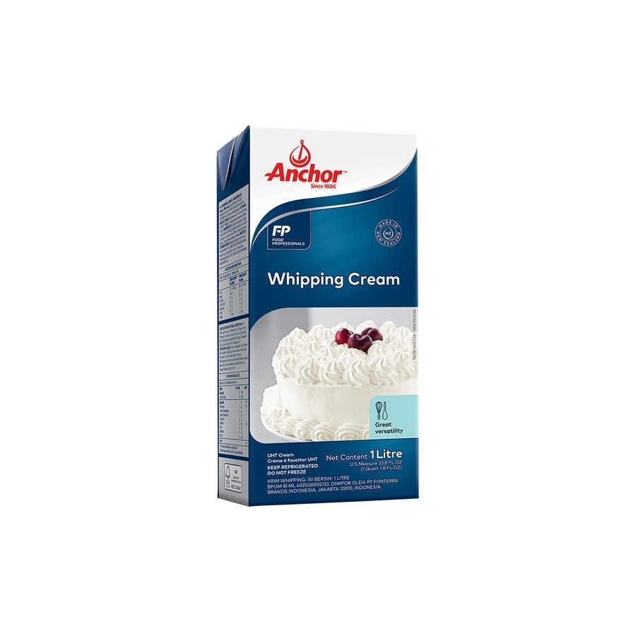 

Anchor Whipping Cream 1 Liter / Whip Cream Anchor / Anchor Whip Cream Cair 1Ltr