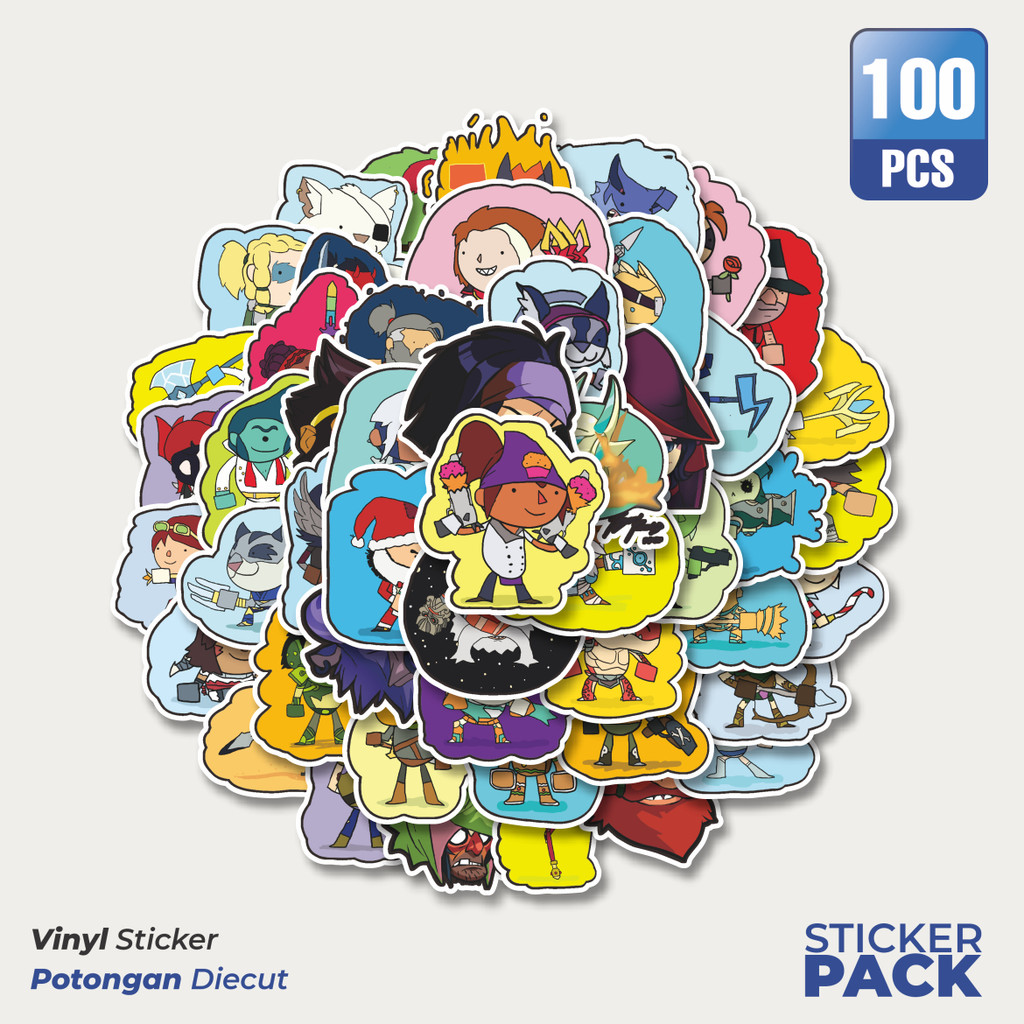 

Stiker Vinyl Stiker Game Series Brawlhalla Character Mix 3 Waterproof Aesthetic- Untuk Laptop, Motor, dan Helm - Paper Stationery Pack