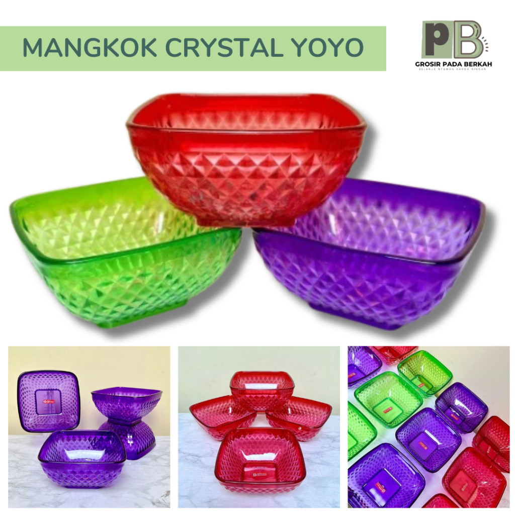 Mangkuk Segi Kristal Yoyo Star Mangkok Plastik Mika Akrilik