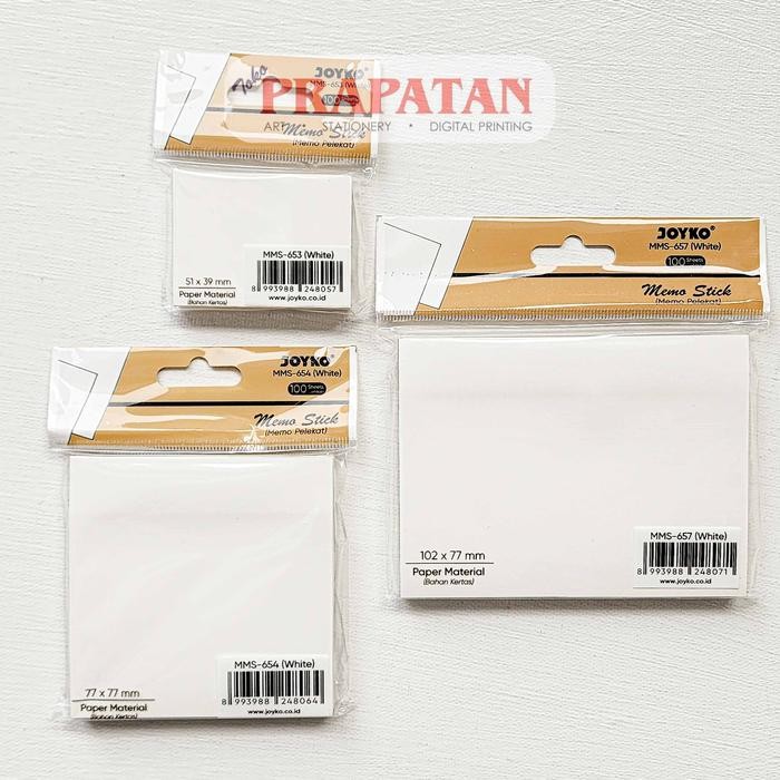 

Joyko White Sticky Note MMS-653~657 | Notes Memo Tempel - MMS-654 77X77MM