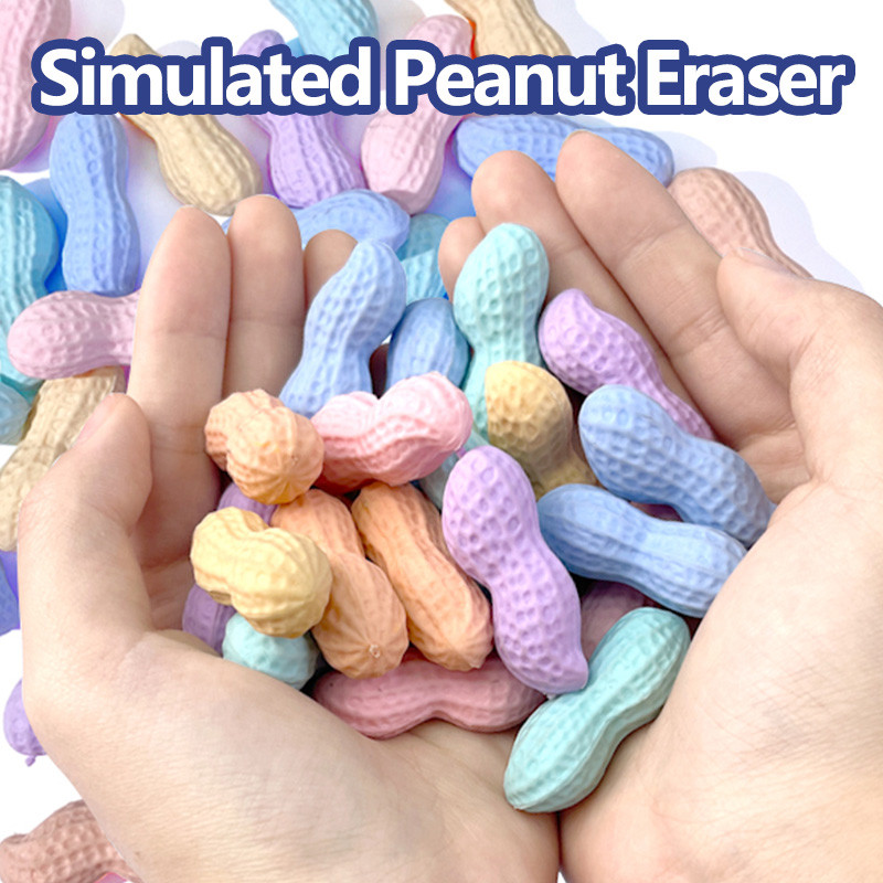 

10 Creative Simulated Peanut Erasers, Fun Kids Erasers for Daily Learning Use