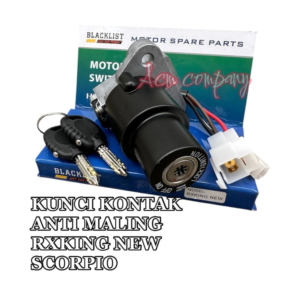 ALIANSHOP BLACKLIST ANTI MALING KUNCI KONTAK RXKING / RX KING NEW / SCORPIO / NINJA 150 R RR