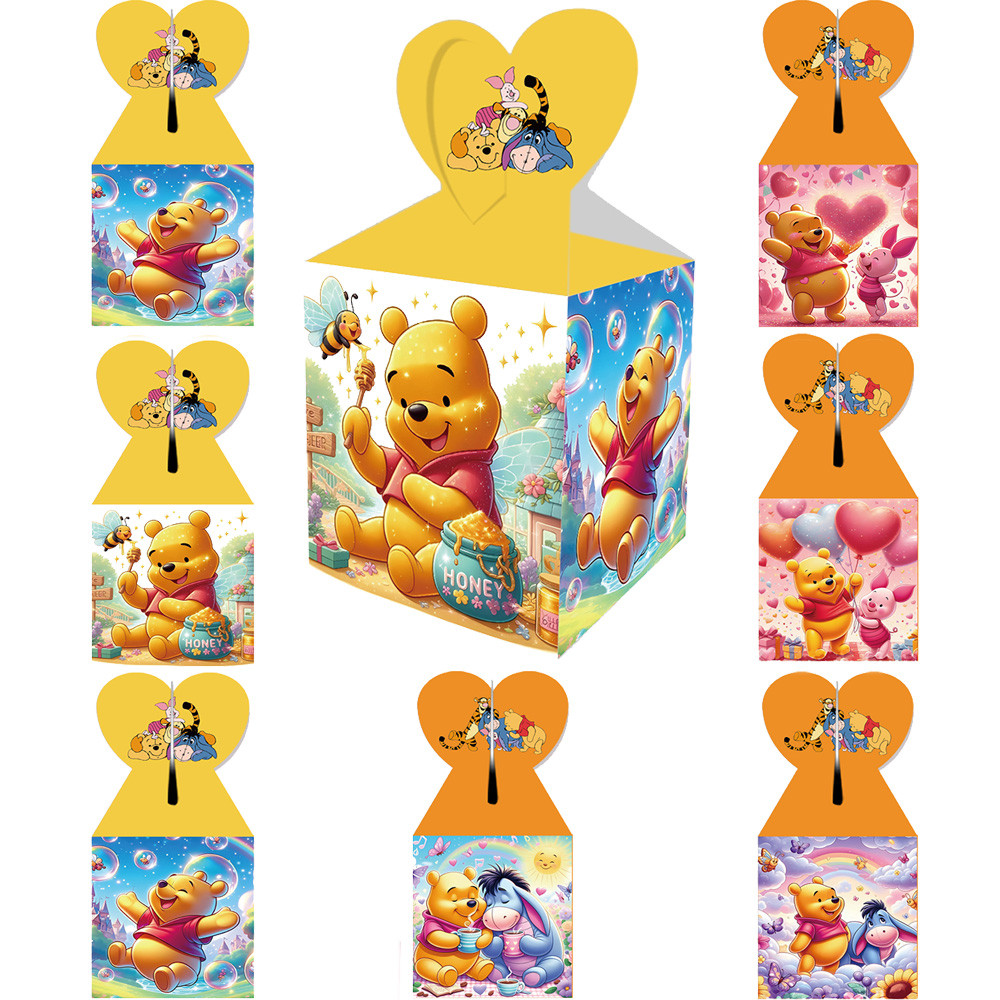 

12/24pcs Disney Winnie the Pooh Themed Candy Box Baby Shower Birthday Party Cookie Surprise Box Decoration Event Supplies