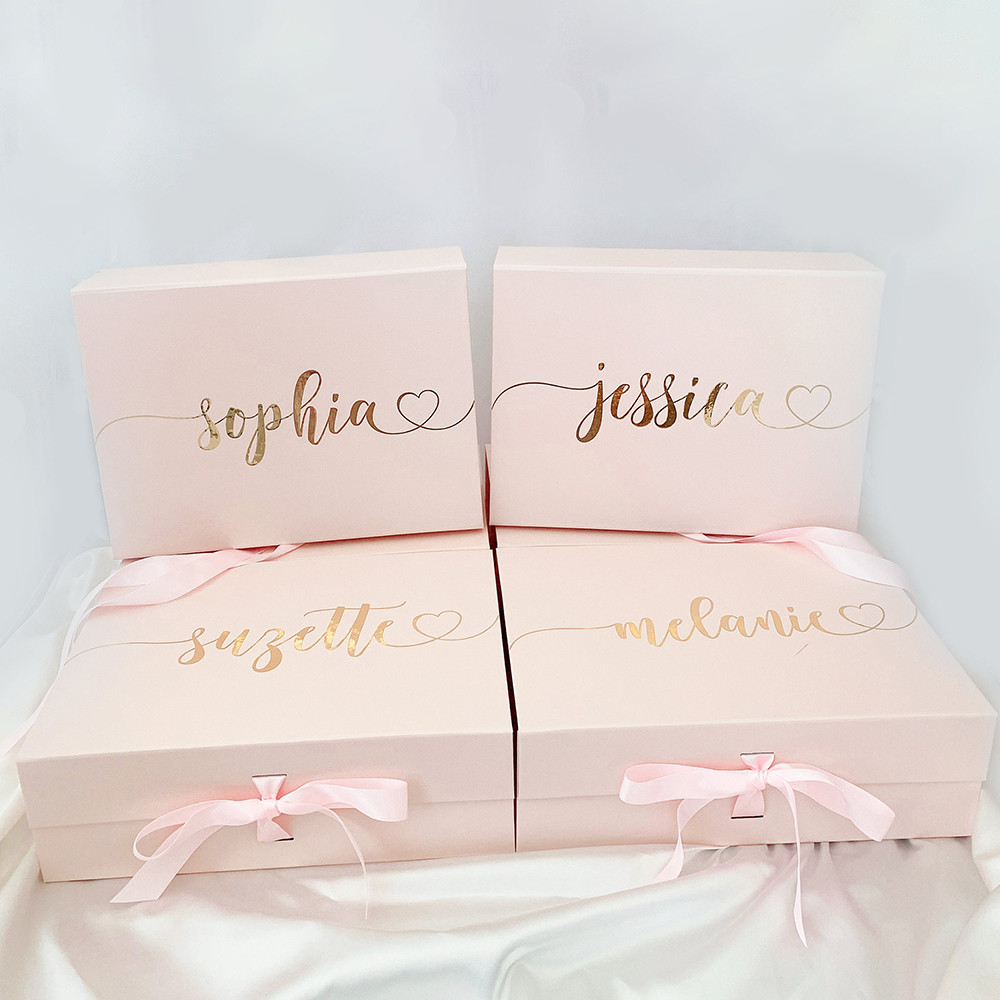 

Custom Wedding Bridesmaid Gift Box With Ribbon Hen Party Decorations Will You Be My Bridesmaid/Maid of Honour Bachelor Gift Box