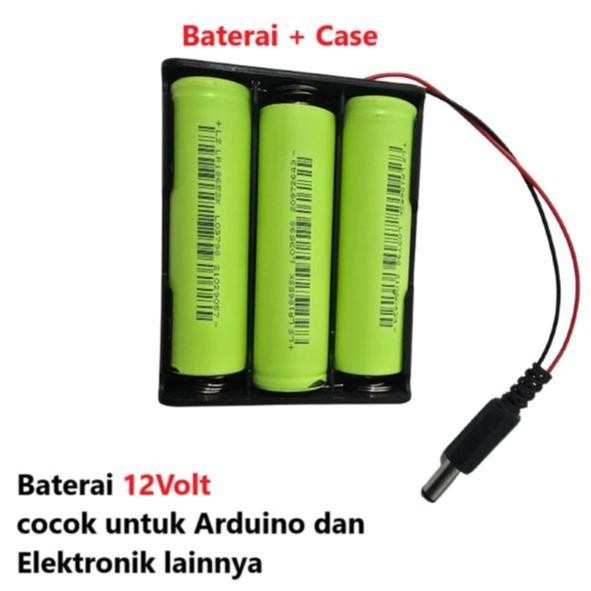 Baterai Li Ion 3x 18650 12 Volt 3S 11.1V 12Volt 12V 11.1Volt dan Case Batre CARMUDIE