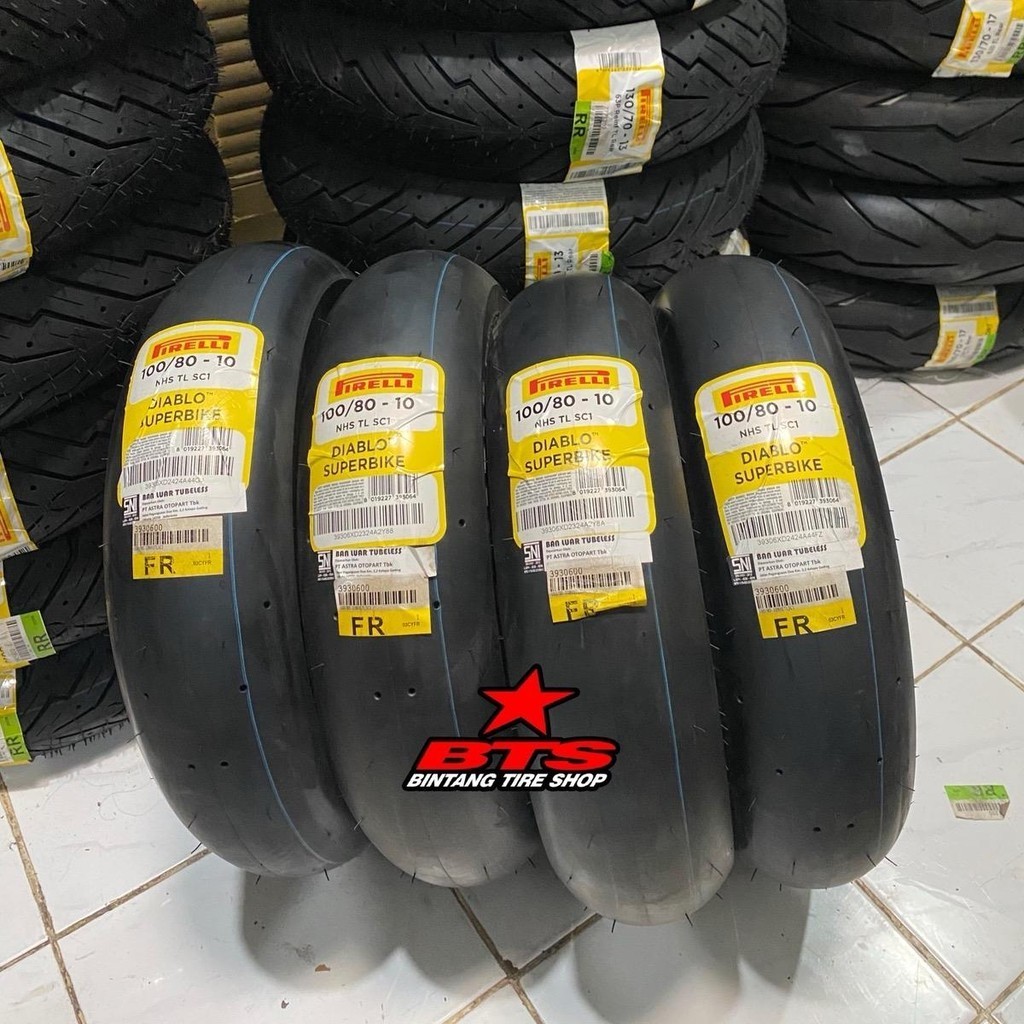 Ban Pirelli Diablo Superbike 100/80-10 & 120/80-10 Ban Slick Tire Roadrace Mini GP