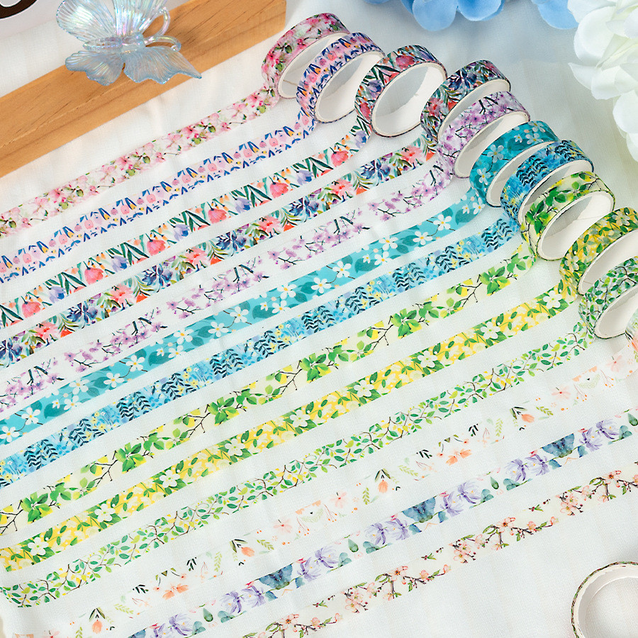 

5Pcs Spring Flower Washi Tape set Decorative Adhesive Tapes Journal Supplies adhesive tape Scrapbooking Masking Tape Stationery