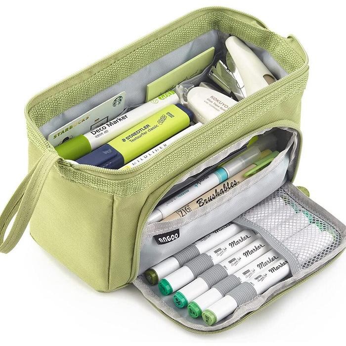 

Sale Super Large Capacity Pencil Case Kawaii Korean Pencil Cases Aesthetic Stationery Office Desk Storage Bag for Girls School Supplies Tool - Green Tbk