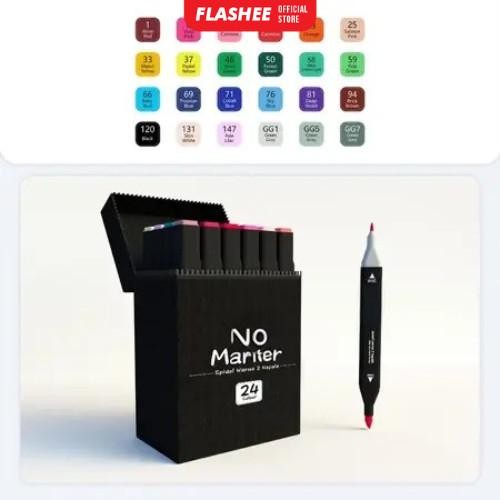 

Flashee Spidol Warna Warni 1 Set Sketch Marker 2 Tip Touch Marker 24/48 Warna - 24