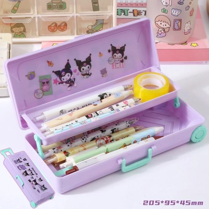 

Sale GROSIR Tempat Pensil Stiker Sanrio Kartun Kapasitas Besar Kotak Pensil Koper Alat Tulis Lucu Stationery - Kuromi Tbk