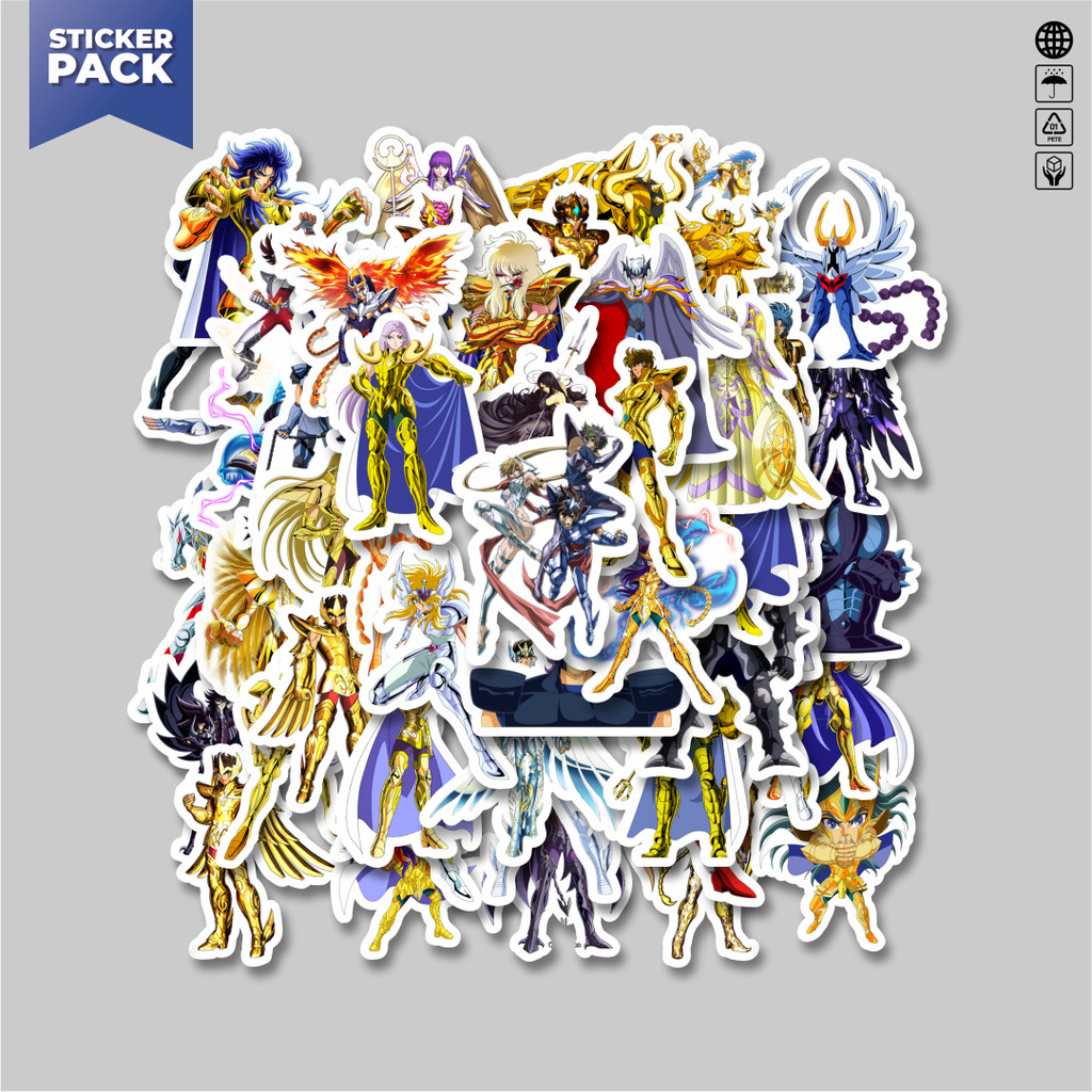 

[100PCS]Stiker Pack Stiker Anime Saint Seiya Character Mix 4 Aesthetic Vinyl Anti Air Dekorasi Sticker Laptop Buku Journal Koper Helm Casing HP Gitar Helm Skateboard