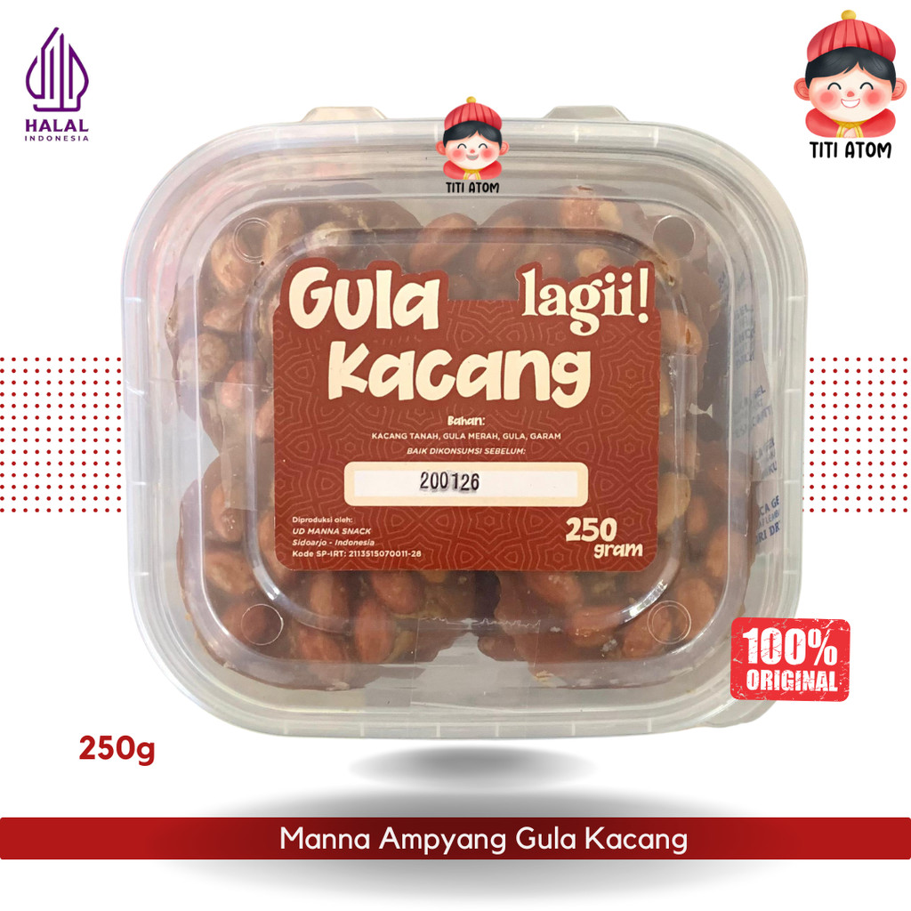 

Manna Ampyang Kacang Gula Jawa 250g | Camilan Tradisional Kacang Tanah Gula Merah Renyah & Manis | Halal