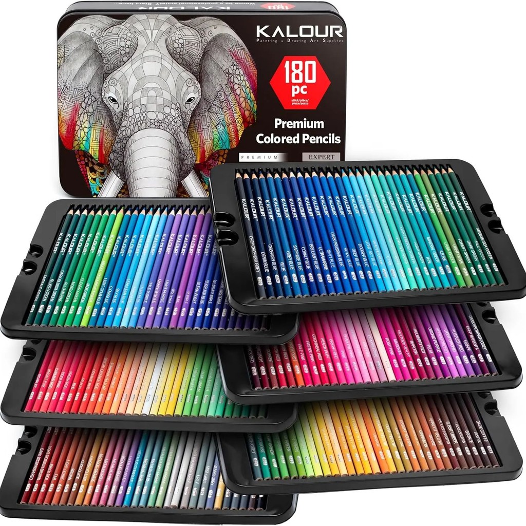 

KALOUR 180 Colors Professional Colored Pencils Set Fine Art Drawing Non-toxic Oil Pencils Set for Sketching Coloring Pencil