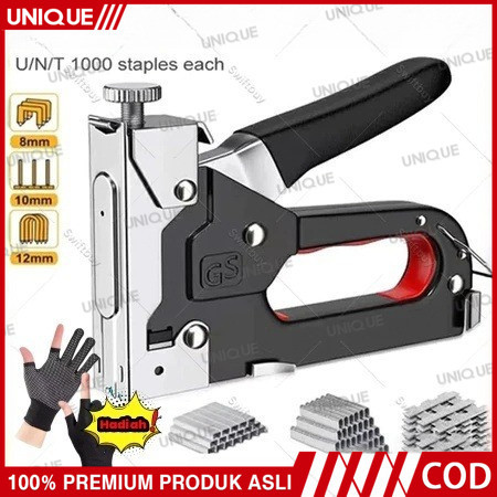 

UNIQUE- Gratis 600 Paku / 3 In 1 Stapler Gun / 3 In 1 Pistol Kuku / Staples Tembak Gun Tacker / Powerfull Pistol Stapler / Furnitur DIY Pelapis Pistol Stapler / Dekorasi Rumah Alat Pertukangan / Multifungsi Pistol Stapler /