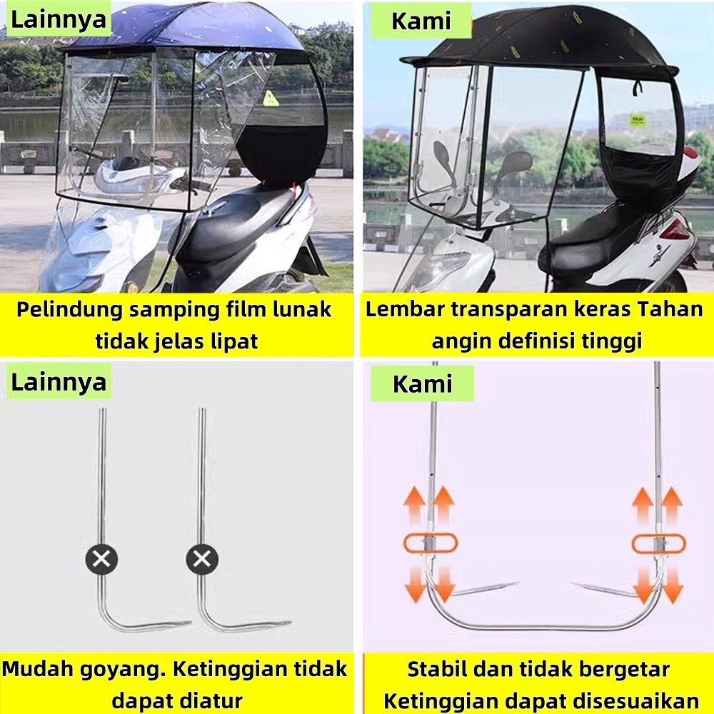 PAYUNG MOTOR KANOPI PELINDUNG HUJAN DAN PANAS MATAHARI - KANOPI MOTOR - TENDA MOTOR2 IN 1