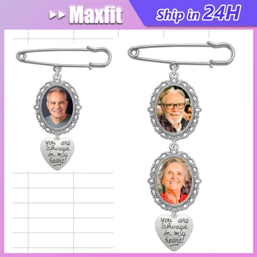 Bros Pin Locket Liontin Custom Foto Stainless Steel Insert Paper Photo Inside / Locket Oval