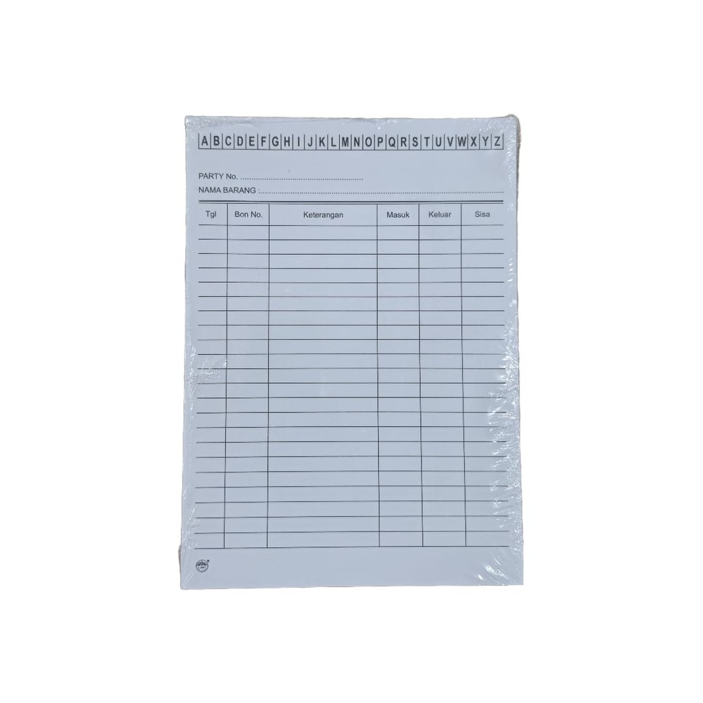 

Kartu Stok Persediaan Putih Kecil / Stock Card Kwarto Atk