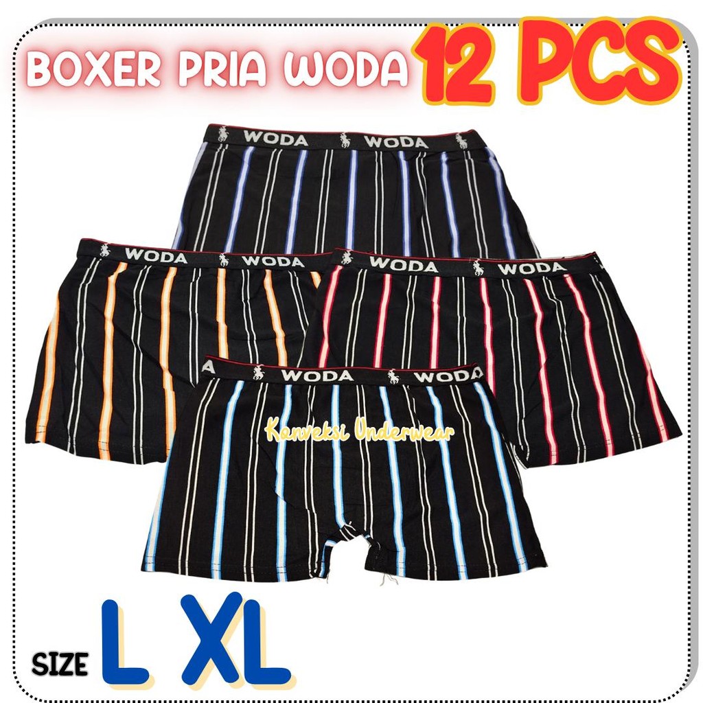 6 PCS Boxer Pria WODA celana dalam pria dewasa Grosir