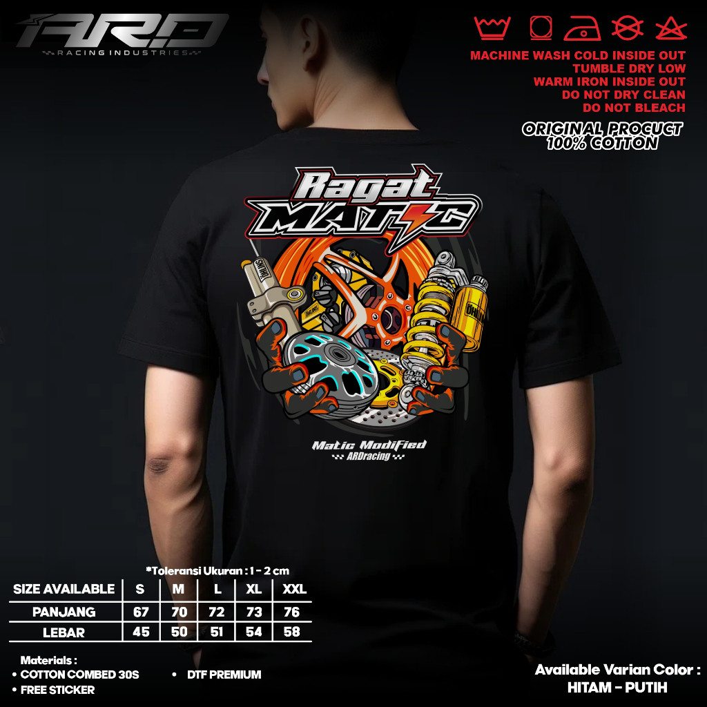Baju Kaos Atasan Pria Wanita Ragat Matic Scoopy Vario Beat Mio Pcx Racing Distro Original