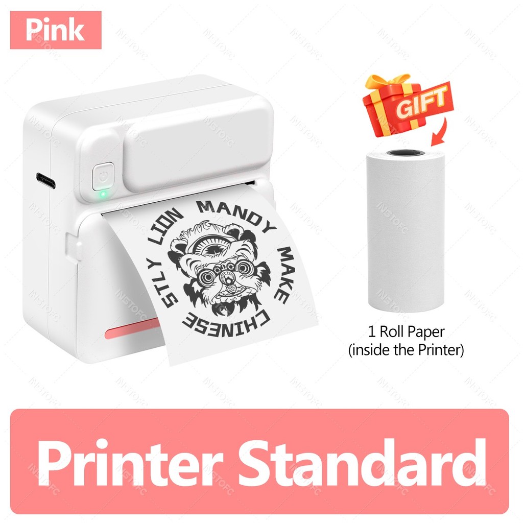 

58mm Photo Thermal Portable Mini Sticker Printer Cute Shapes Wireless Memo To Do Listing Tag Drawing Paper Roll Bluetooth Maker