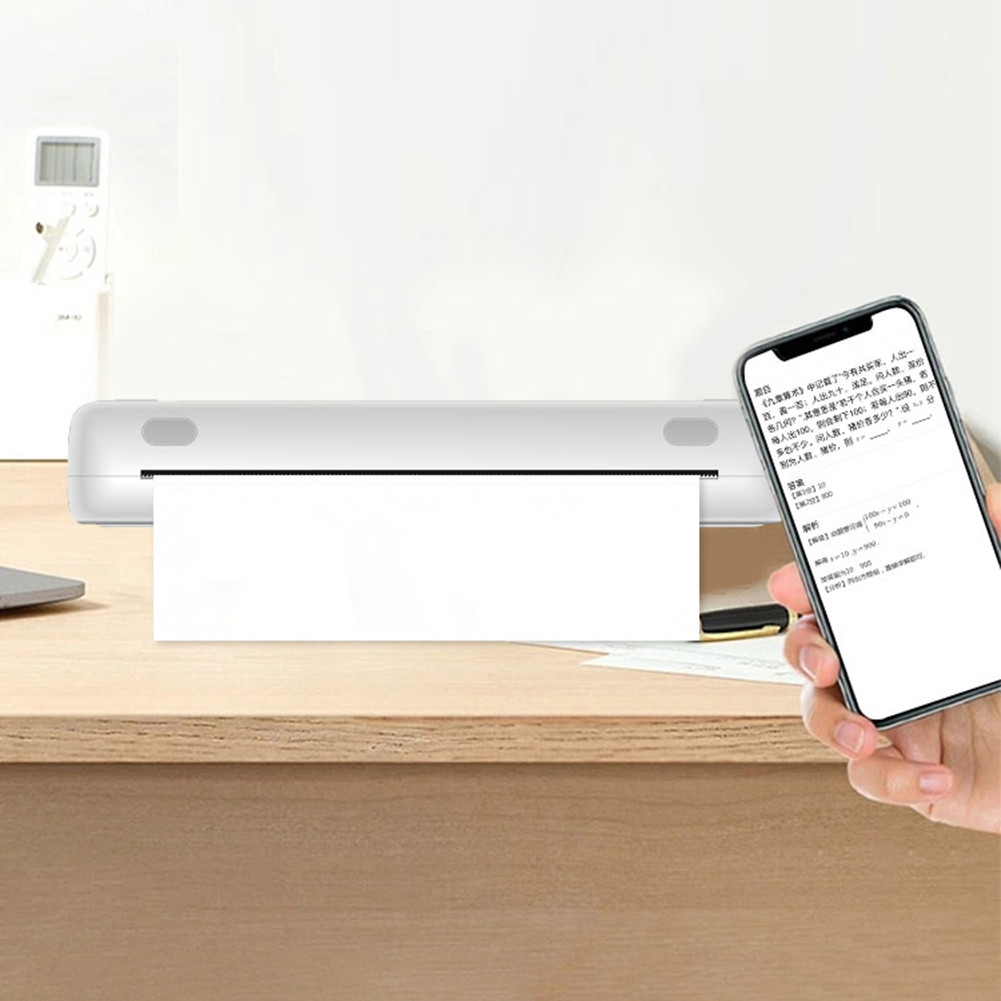 

A4 Portable Thermal Printer 200DPI BT Thermal A4 Mobile Printer with Printing Paper Min Portable A4 Label Maker Home Office Use