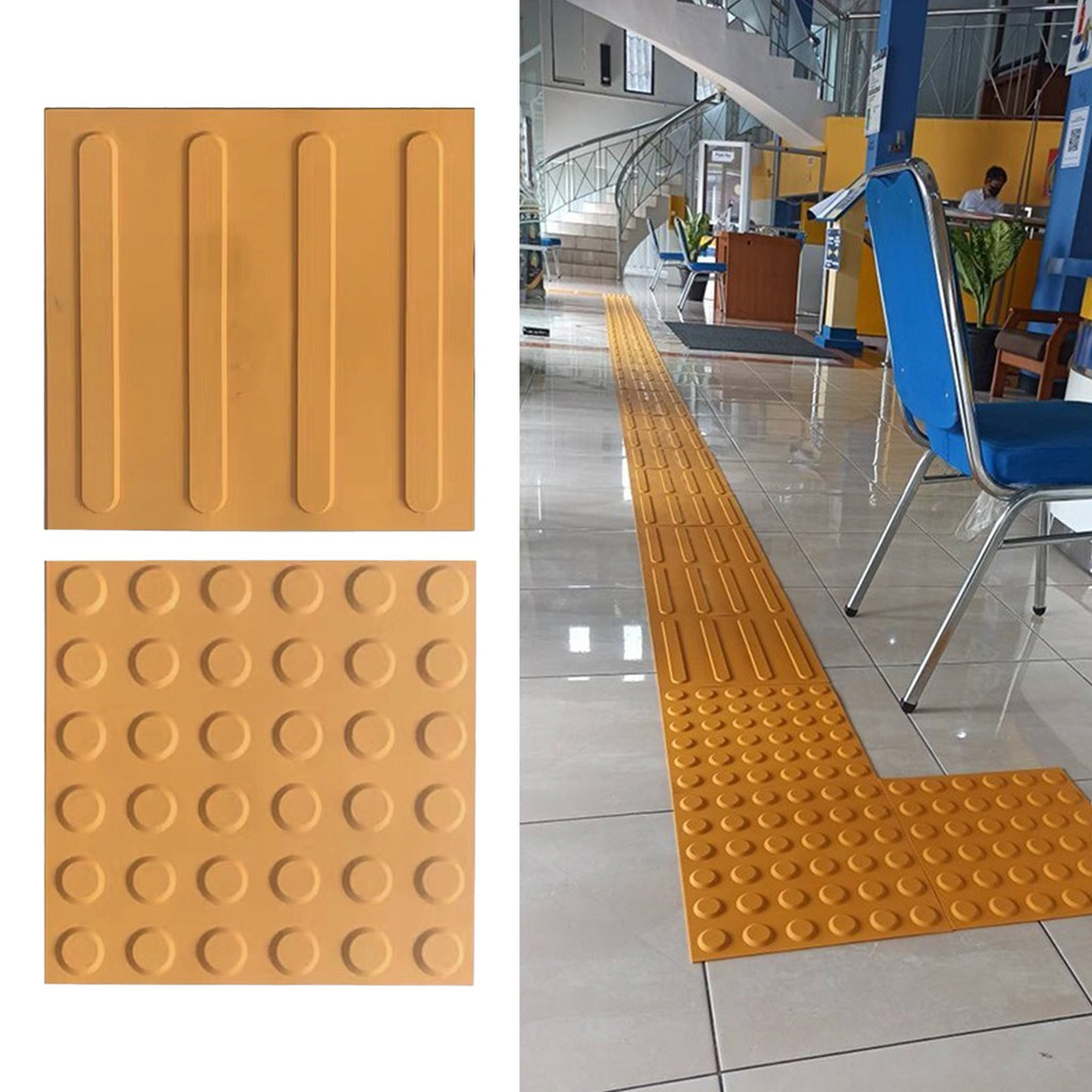 30*30CM paving block Kuning, paving block Bar/ Dot Untuk Disabilitas Tunanetra Rubber Tile Bricks Ta