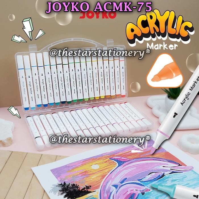 

(1 Set) GABUNGAN Spidol Akrilik JOYKO ACMK-75-36 ACMK-75-24 ACMK-75-12 / Joyko ACMK-75 (1 Set)