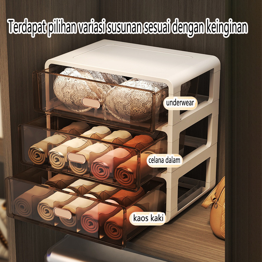 Underwear Storage Box Kaos Kaki Rak Laci Susun tempat penyimpanan celana dalam kotak penyimpanan pak