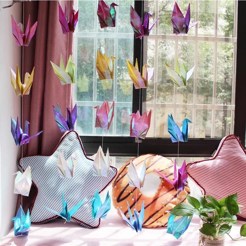 

10pcs 1Strings Origami Paper Crane Garlands Decor Origami Birds Streamers for Baby Shower Engagement Valentines Birthday Party