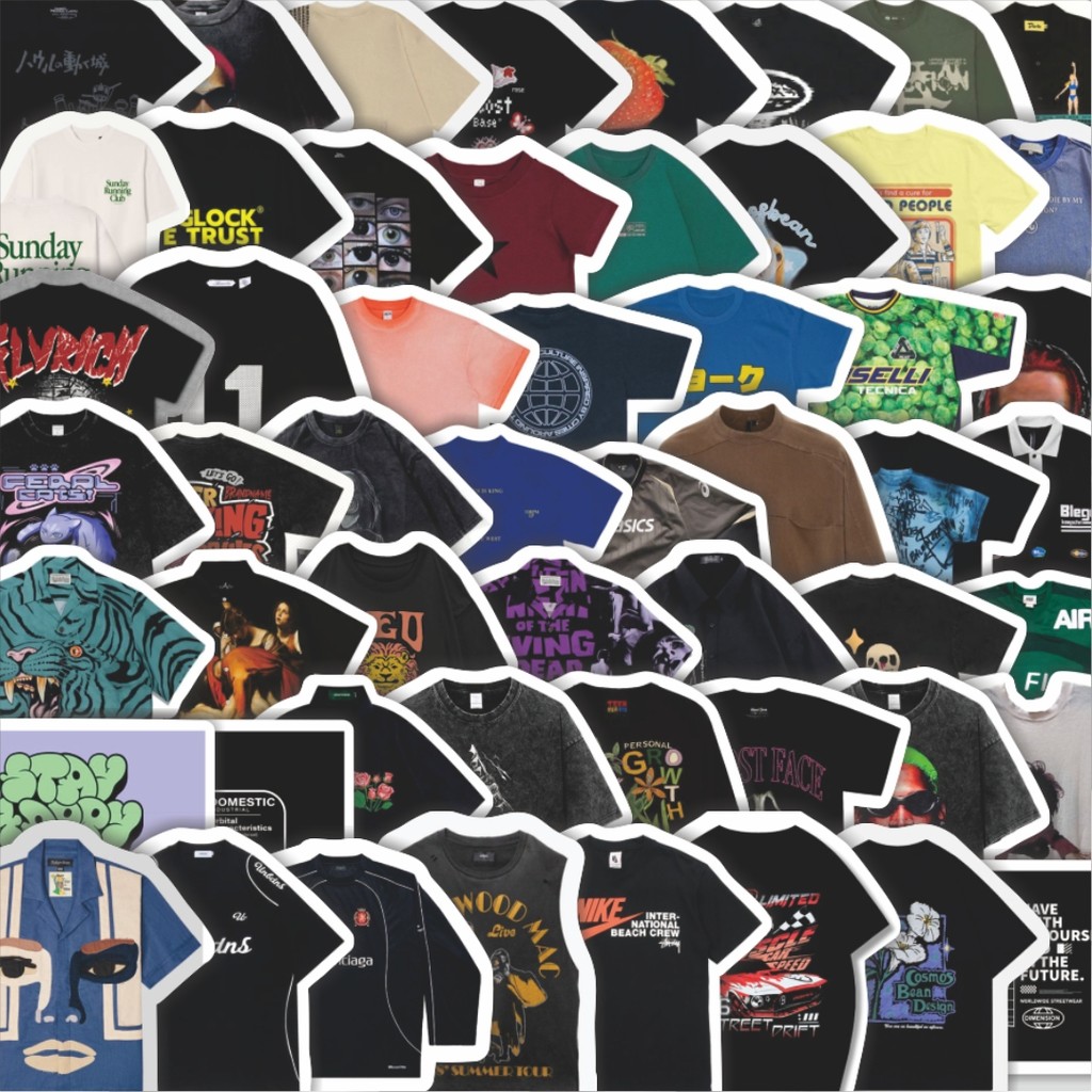 

Stiker Cutting Pack Stiker T-Shirt V14 Isi 100Pcs Series Aesthetic Lucu Keren Untuk Koper Bahan Vynil