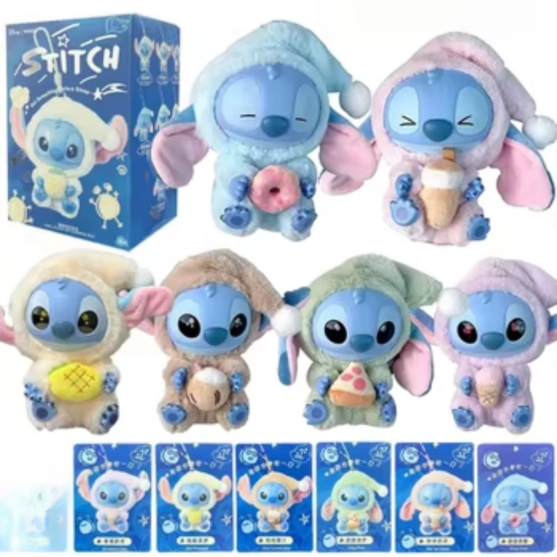 

2025New Stitch Eat Something Before Sleep Series Plush Blind Box Vinyl Toys Disney Cute Doll Mystery Box Bag Pendant Decor Gift