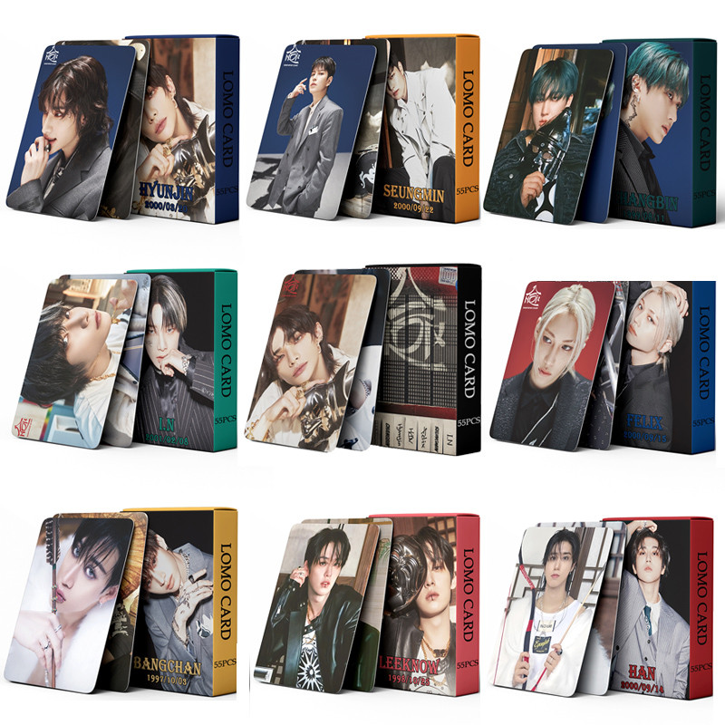 

New 55Pcs/Set Kpop New Album HOP Photo Card FELIX HYUNJIN Bangchan I.N Photocards Korean Star Card Fans Collection Cards Gift