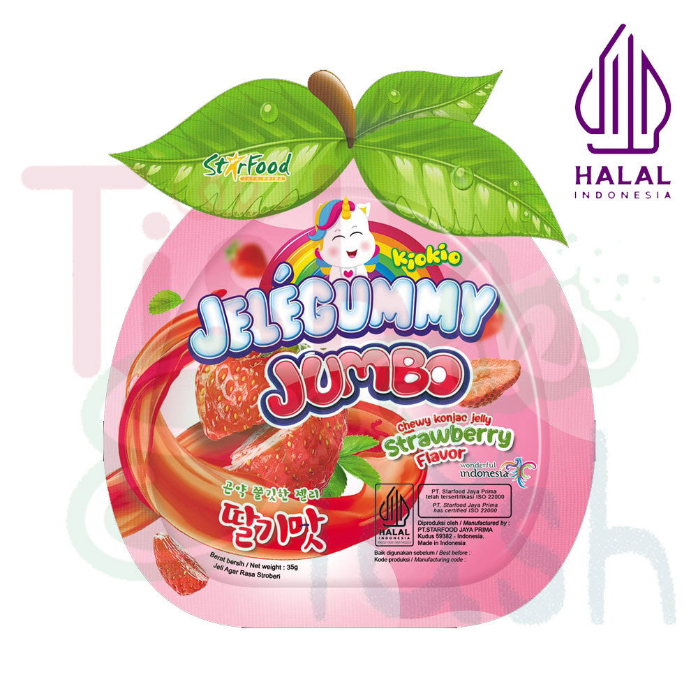 

Kiokio Jelegummy Jumbo Strawberry 35gr Jelly Food Jeli Makanan Puding Stroberi Chewy Konjac GROSIR