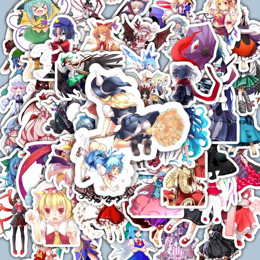 100PCS Lucu Stiker Game Series Touhou Project Karakter Mix 8 Stiker Aesthetic Stiker Anti Air Stiker