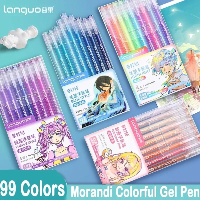 

198/6 PCS Morandi Gel Pen Student Diary Scrapbook Painting DIY Gel Pen Set Coloring Book Drawing Doodling Pen School Supplies
