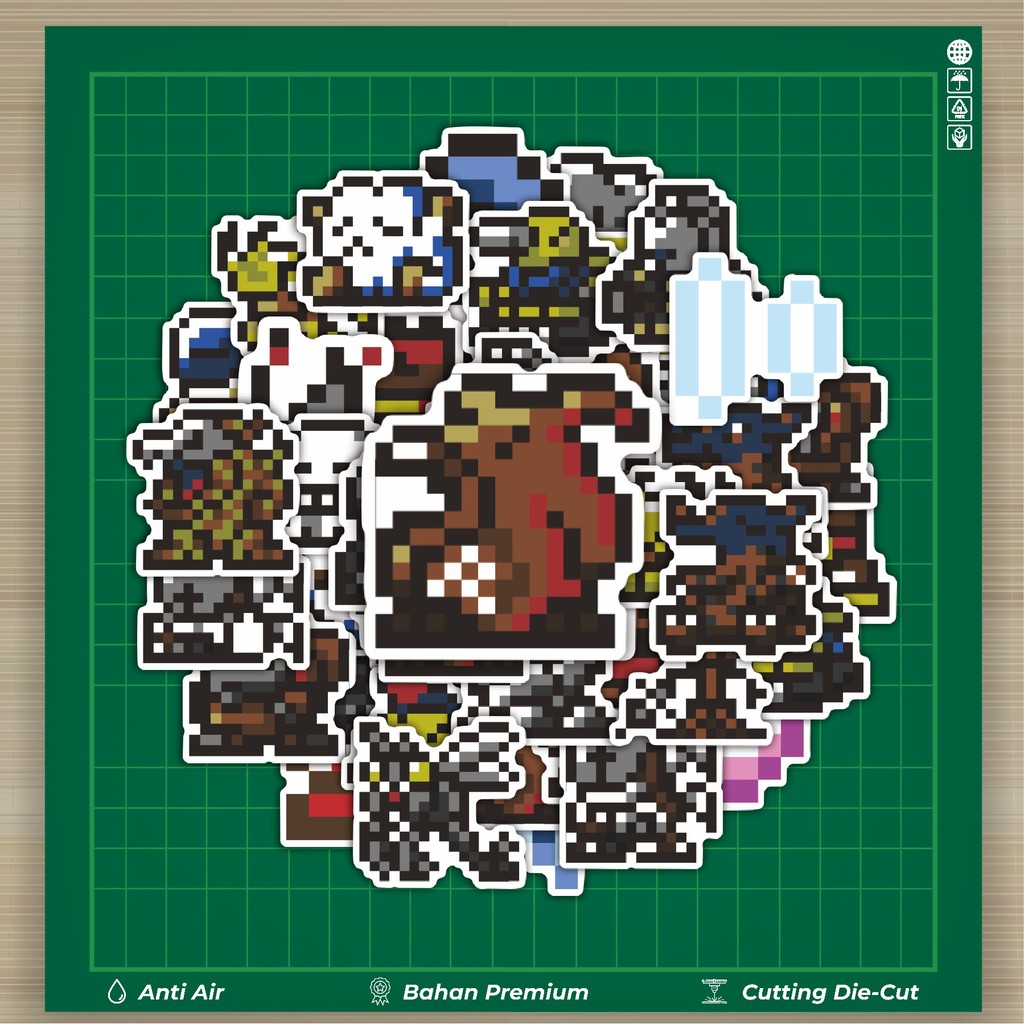 

HOT 50 PCS STIKER Stiker Pixel Digimon V61 Stiker Fashion Cars Decal Dingin Kartu Album Custom Vinyl Anti Air- Sticker Aesthetic Buku Journal Koper Casing HP Tablet Laptop Helm Motor Botol Minum