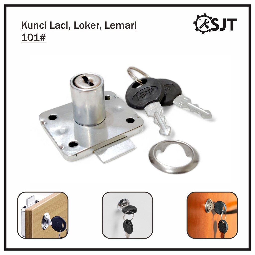 SJT - Kunci Loker Laci Lemari Olympic Type 101 Drawer Lock Diameter 15 mm HPP