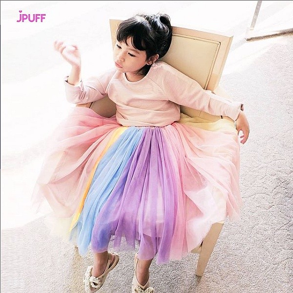 

DC_ Jpuff - Rok Tutu Anak Rainbow Original - Rain Bow Kids Skirt - Bawahan Anak Pelangi Muslimah