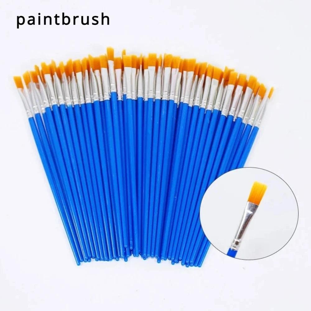 

Art Supplies Makeup Brushes Paint Nylon Bristles Painting Watercolors Drawing Small Loose Brushes Station Craft Flat Paint Brush