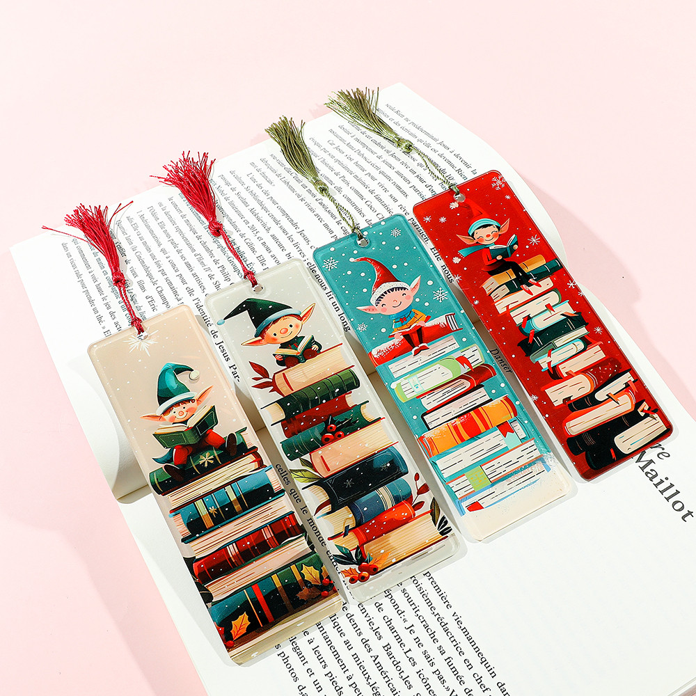 

elf Christmas themed bookmarks, decorative book themed bookmarks for book lovers bookworms reading markers suitable for ladies