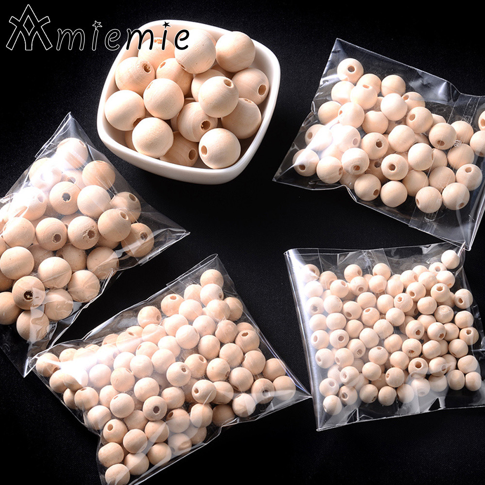 

4-50mm 1-1000pcs Natural Wooden Beads Round Spacer Wooden Lead-Free Balls Charms Diy For Jewelry Making Handmade Accessories
