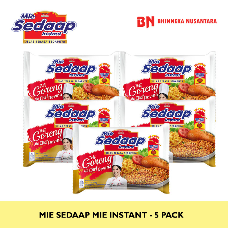 

Sedaap Mie Instant Goreng Ala Chef Devina 93 Gram - 5 Pack