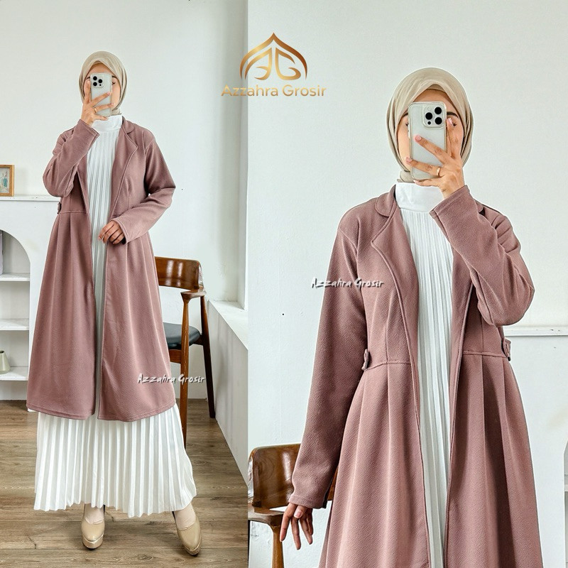 AM - Bianca Cardigan [Tanpa Dalaman] Blazer Wanita Korea Style / Long Cardigan Wanita Panjang Fashio